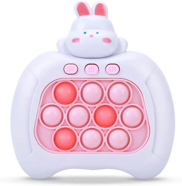 Fast Push Bubble Game, Upgraded Handheld Pop Fidget Toys, Electronic Quick Push Game, Christmas Toys Gifts for 6 7 8 9 10 11 12 Years Old Girls Pink Bunny